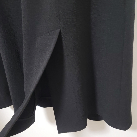 Adolfo Dominguez Womens Black Crepe Classic LBD A-line Dress Classic Slits US 8 - Picture 11 of 15